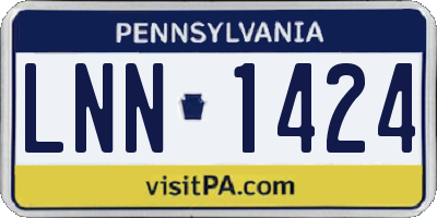 PA license plate LNN1424