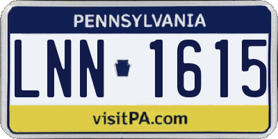 PA license plate LNN1615