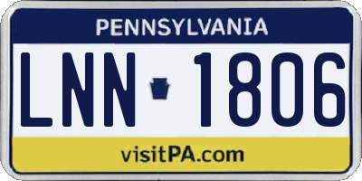 PA license plate LNN1806