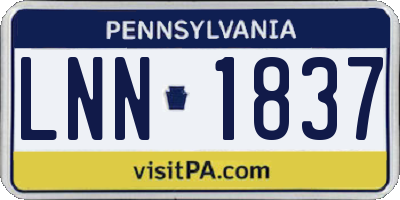 PA license plate LNN1837