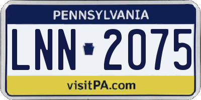 PA license plate LNN2075