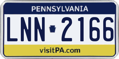 PA license plate LNN2166