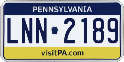PA license plate LNN2189