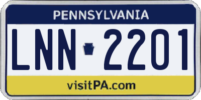 PA license plate LNN2201
