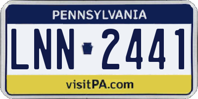 PA license plate LNN2441