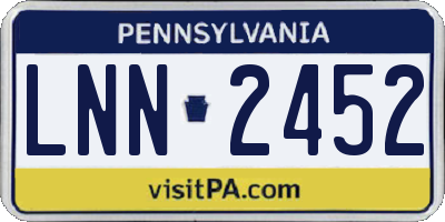 PA license plate LNN2452