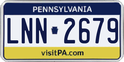 PA license plate LNN2679