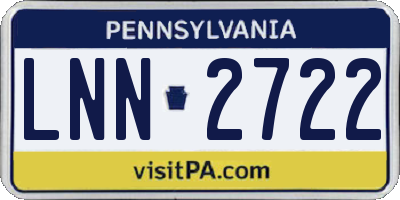 PA license plate LNN2722