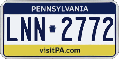 PA license plate LNN2772