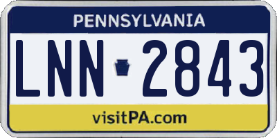 PA license plate LNN2843