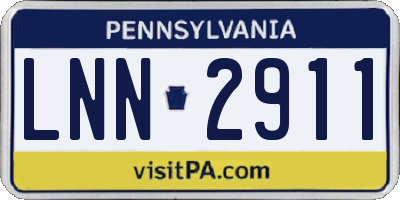 PA license plate LNN2911