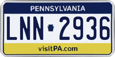 PA license plate LNN2936