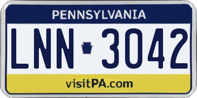 PA license plate LNN3042