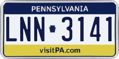 PA license plate LNN3141
