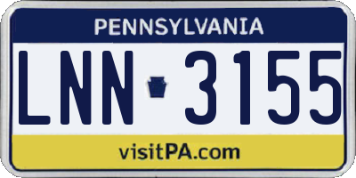 PA license plate LNN3155