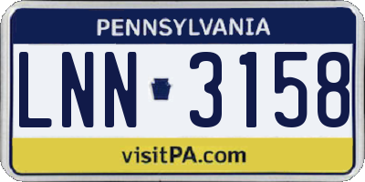 PA license plate LNN3158