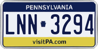 PA license plate LNN3294