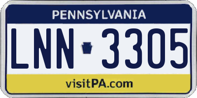 PA license plate LNN3305