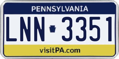 PA license plate LNN3351