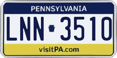 PA license plate LNN3510