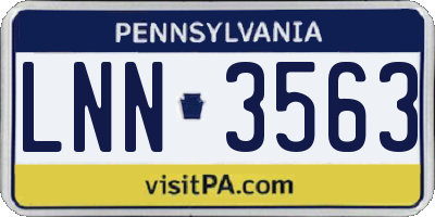 PA license plate LNN3563