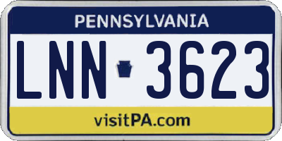 PA license plate LNN3623