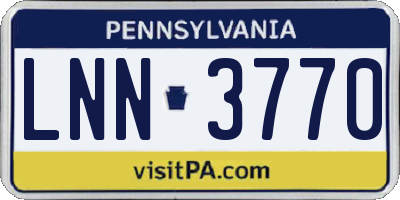 PA license plate LNN3770