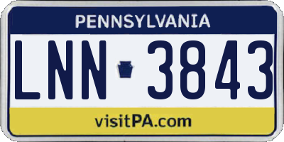 PA license plate LNN3843