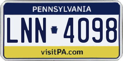 PA license plate LNN4098