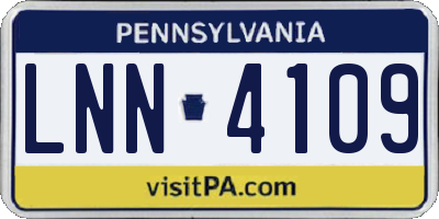 PA license plate LNN4109