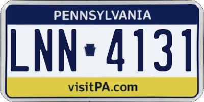 PA license plate LNN4131