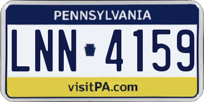 PA license plate LNN4159