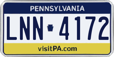 PA license plate LNN4172