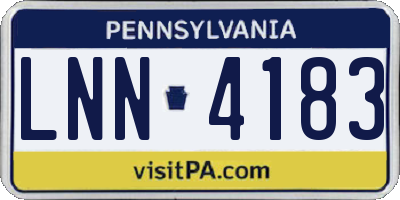 PA license plate LNN4183