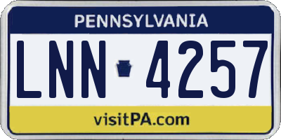 PA license plate LNN4257