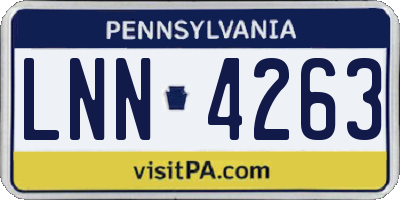 PA license plate LNN4263
