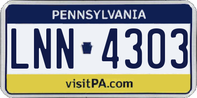 PA license plate LNN4303