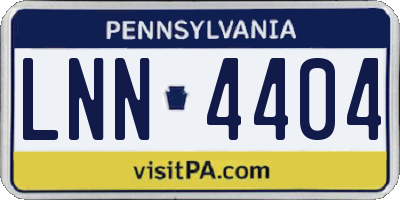 PA license plate LNN4404