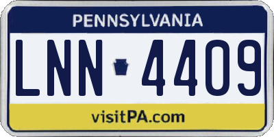 PA license plate LNN4409