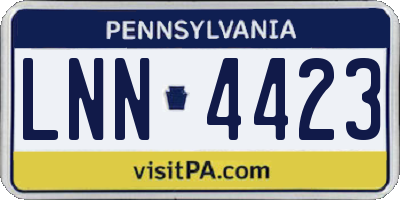 PA license plate LNN4423