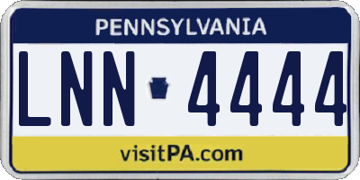 PA license plate LNN4444