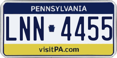 PA license plate LNN4455