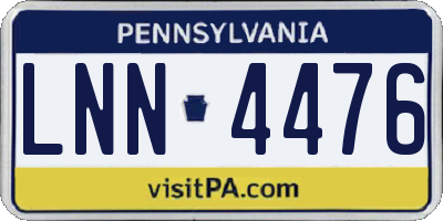 PA license plate LNN4476