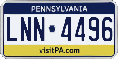 PA license plate LNN4496