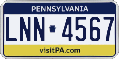 PA license plate LNN4567