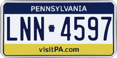 PA license plate LNN4597