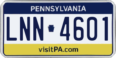PA license plate LNN4601