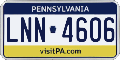PA license plate LNN4606