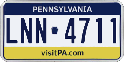 PA license plate LNN4711