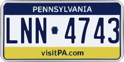 PA license plate LNN4743